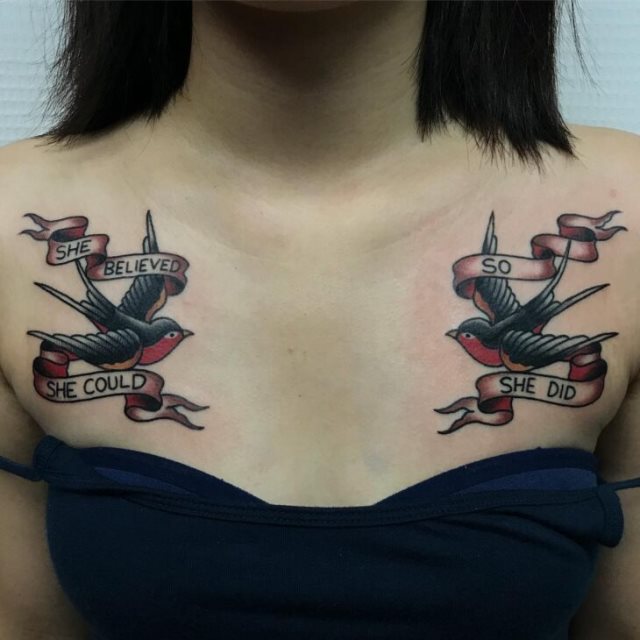 tattoo femenino pajaro 39