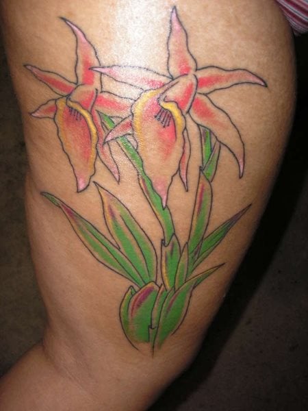 tatuaje flor orquidea 1017