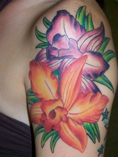 tatuaje flor orquidea 1019