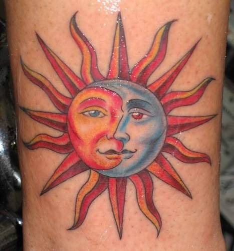 tatuaje luna sol 1070