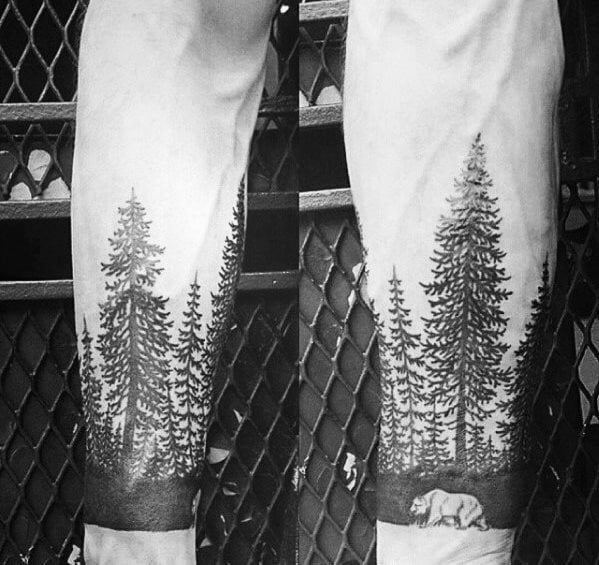 tatuaje arbol de lineas para hombre 31