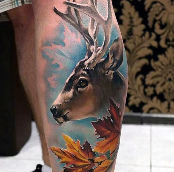 tatuaje ciervo para hombre 18