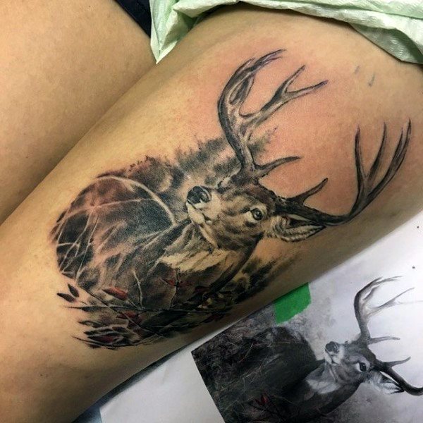 tatuaje ciervo para hombre 22