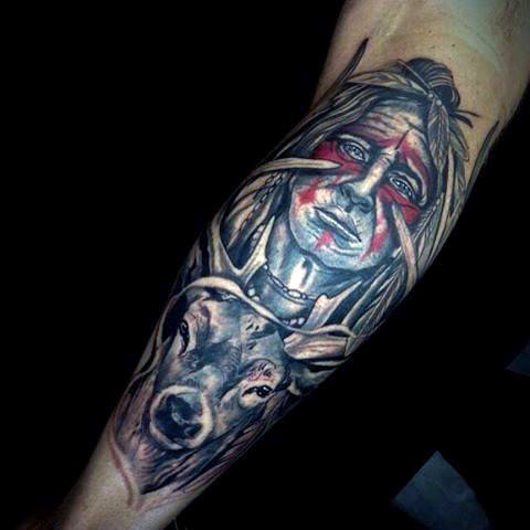 tatuaje ciervo para hombre 26