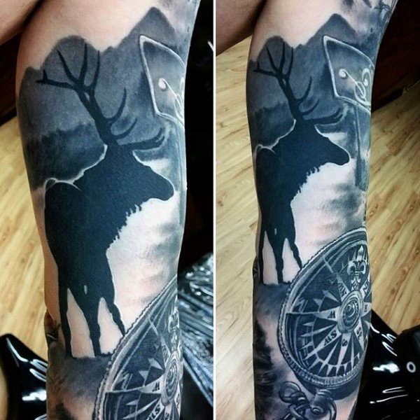 tatuaje ciervo para hombre 66