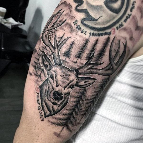 tatuaje ciervo para hombre 68