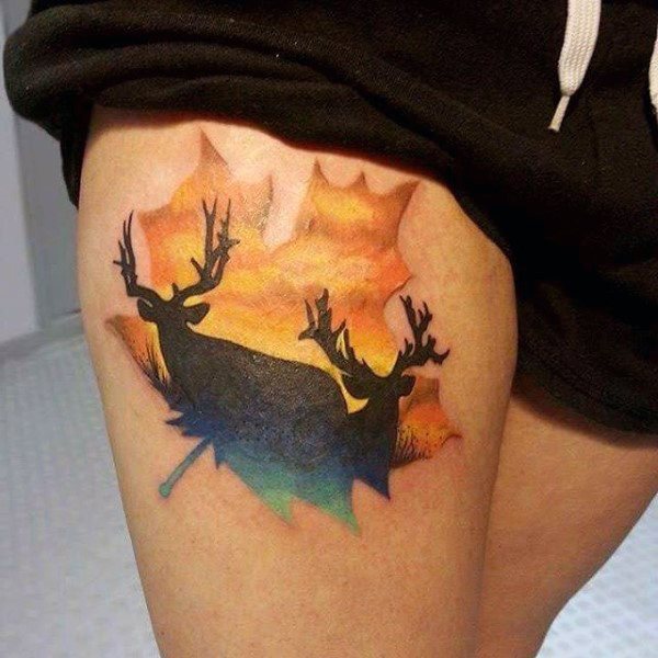 tatuaje ciervo para hombre 71