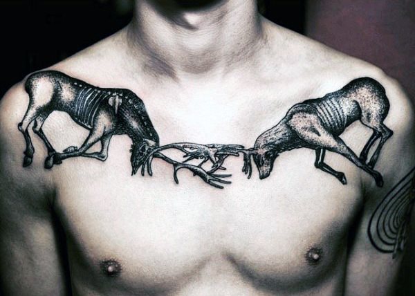 tatuaje ciervo para hombre 73