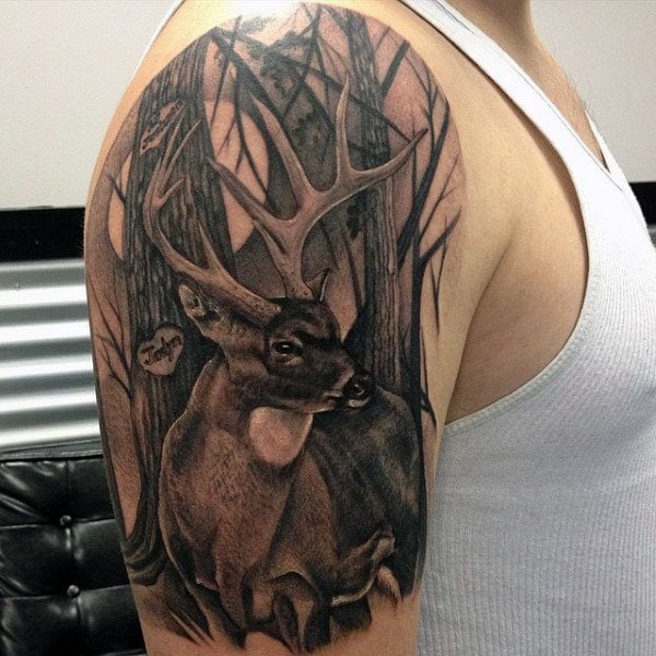 tatuaje ciervo para hombre 75