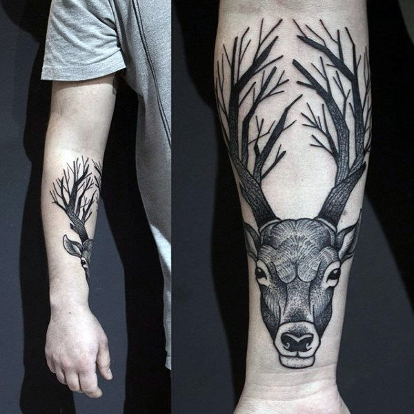 tatuaje ciervo para hombre 83
