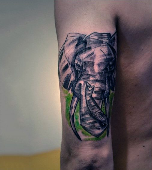 tatuaje elefante para hombre 22
