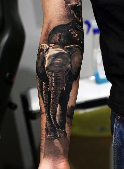 tatuaje elefante para hombre 49