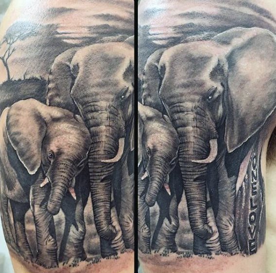 tatuaje elefante para hombre 51