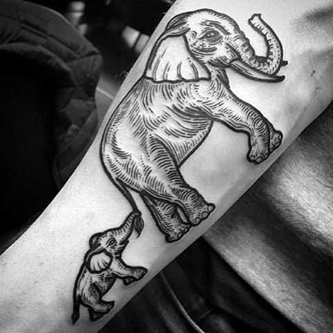 tatuaje elefante para hombre 60