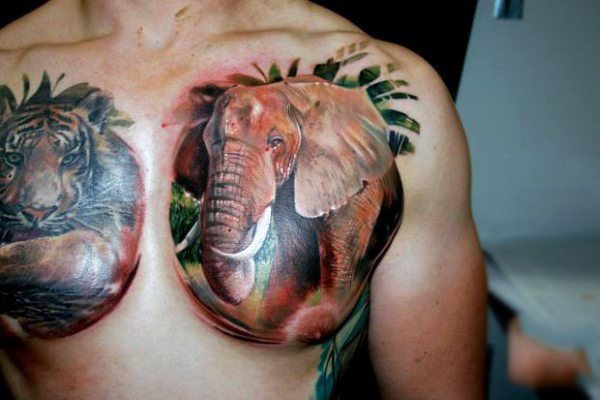 tatuaje elefante para hombre 91