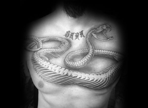 tatuaje esqueleto serpiente para hombre 05