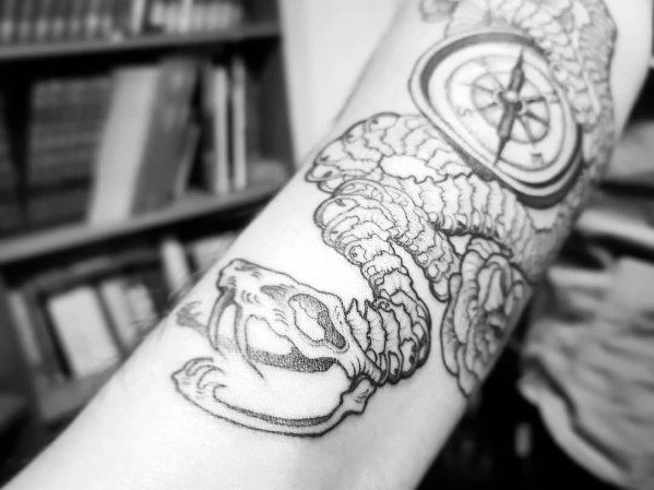 tatuaje esqueleto serpiente para hombre 10