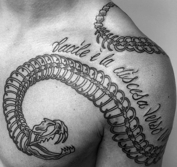 tatuaje esqueleto serpiente para hombre 11