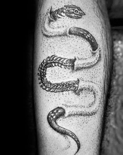 tatuaje esqueleto serpiente para hombre 15