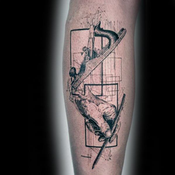 tatuaje geometrico pierna para hombre 02