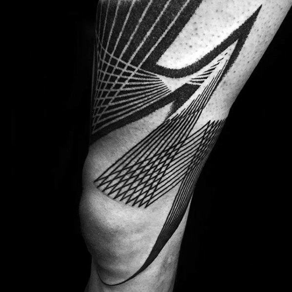 tatuaje geometrico pierna para hombre 35