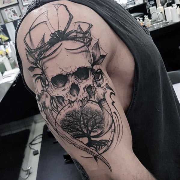 tatuaje perfecto arbol para hombre 33