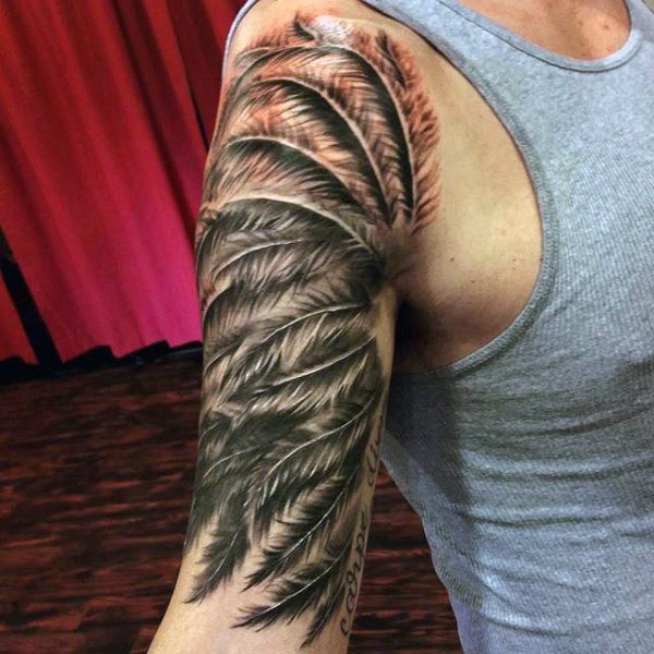 tatuaje plumas para hombre 55