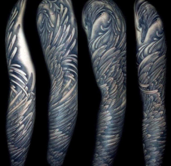 tatuaje plumas para hombre 63