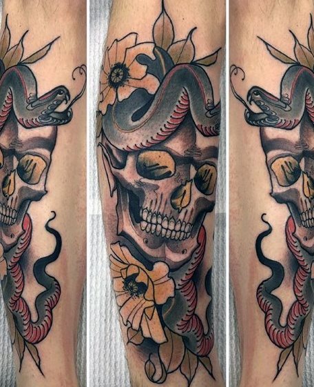tatuaje serpiente nuevo estilo para hombre 24