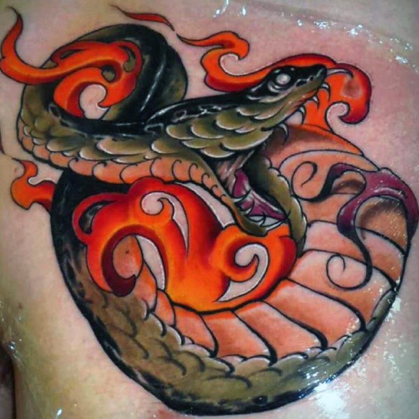 tatuaje serpiente nuevo estilo para hombre 25