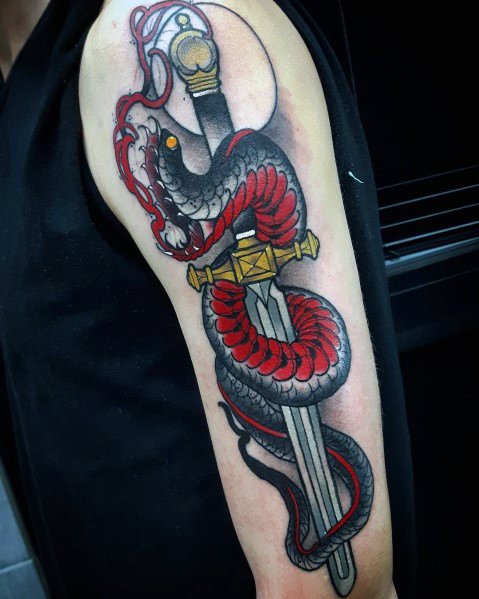 tatuaje serpiente nuevo estilo para hombre 30