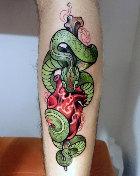 tatuaje serpiente nuevo estilo para hombre 36