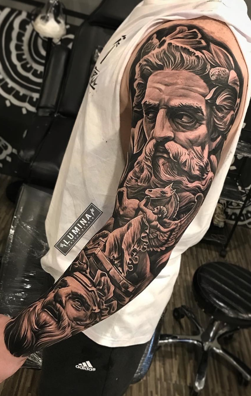tatuaje brazo completo para hombre 09