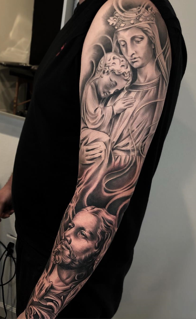 tatuaje brazo completo para hombre 12