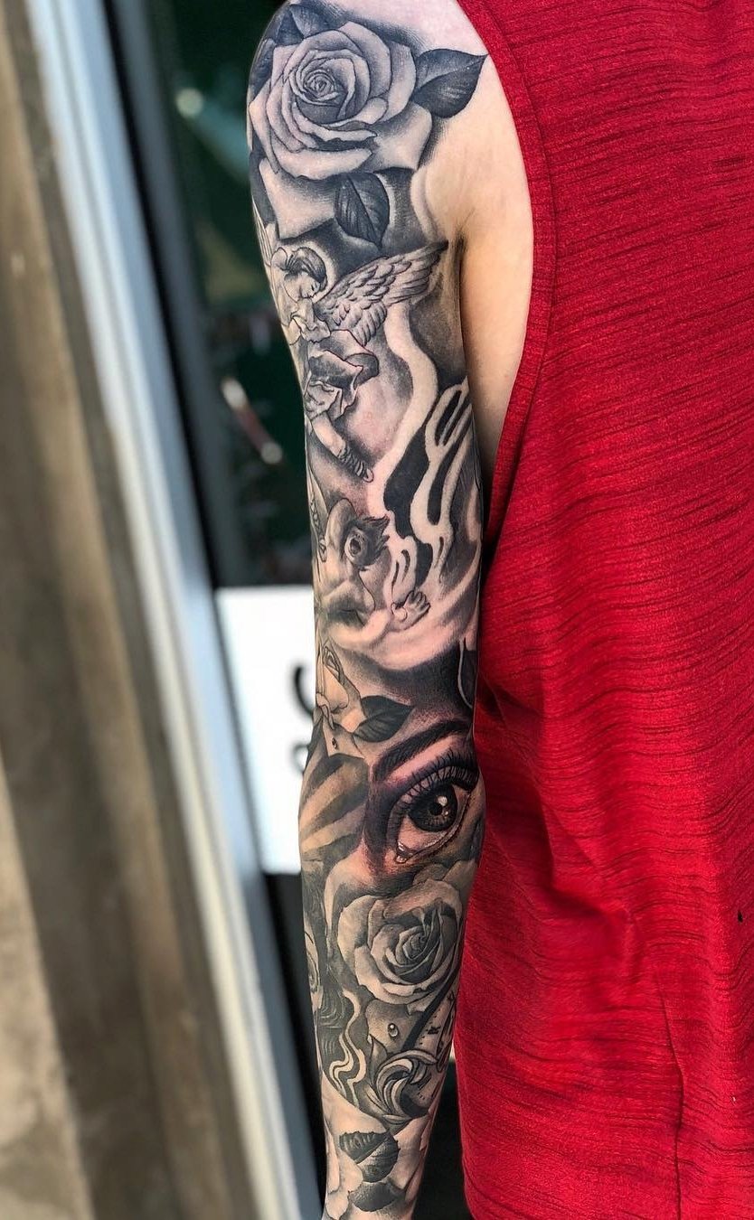 tatuaje brazo completo para hombre 13
