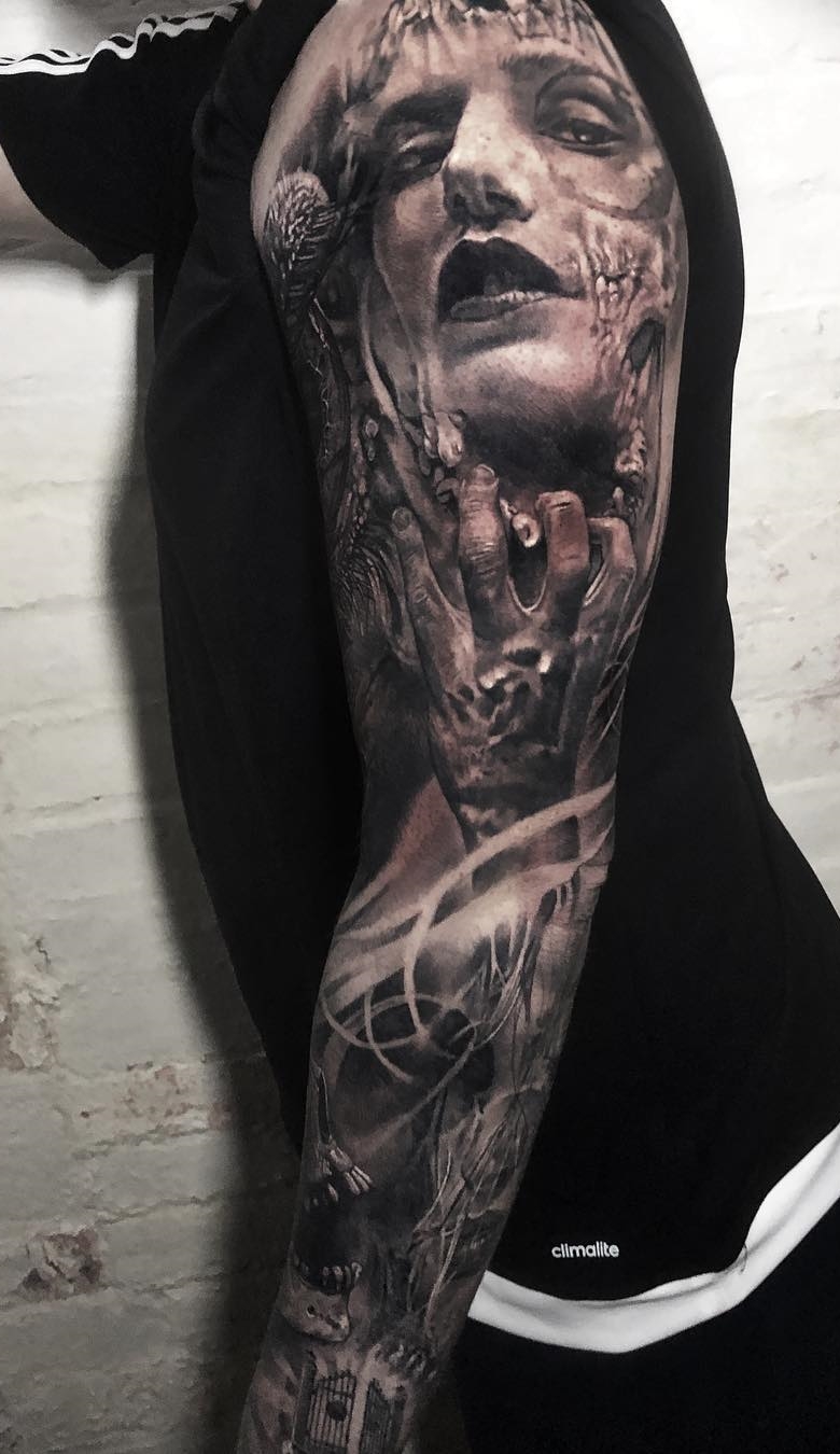 tatuaje brazo completo para hombre 16