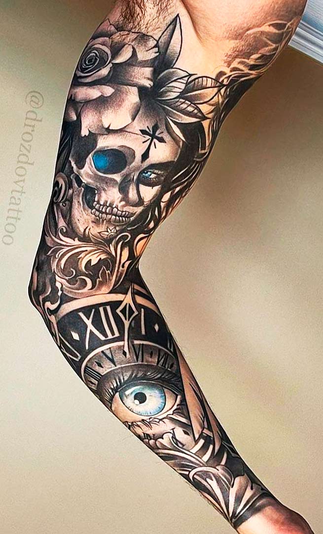 tatuaje brazo completo para hombre 26