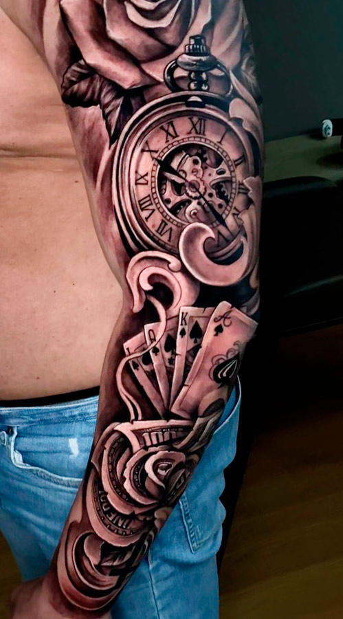 tatuaje brazo completo para hombre 33