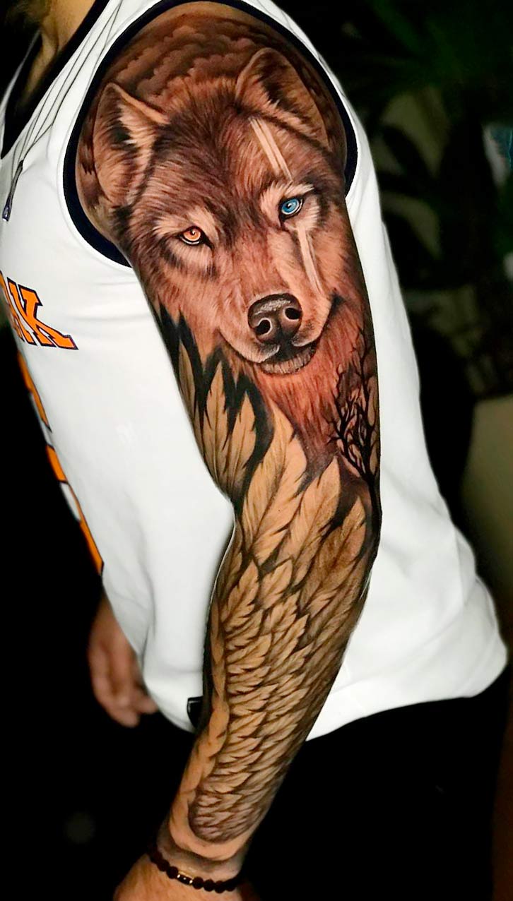 tatuaje brazo completo para hombre 34