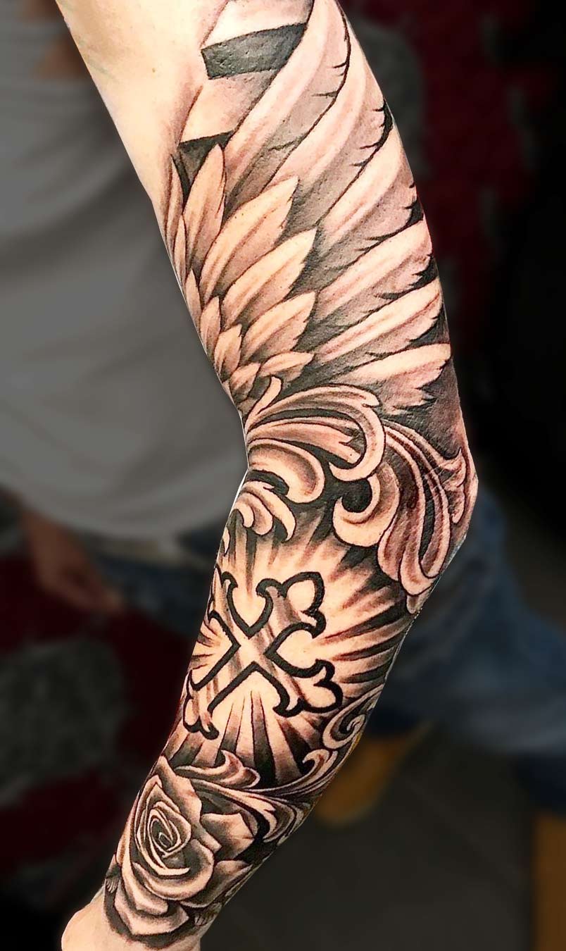 tatuaje brazo completo para hombre 39
