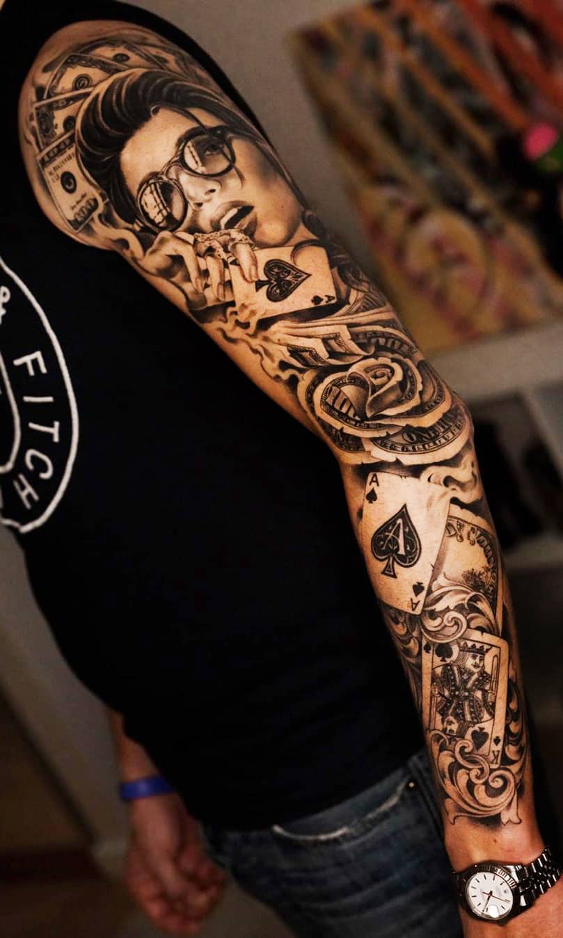 tatuaje brazo completo para hombre 47