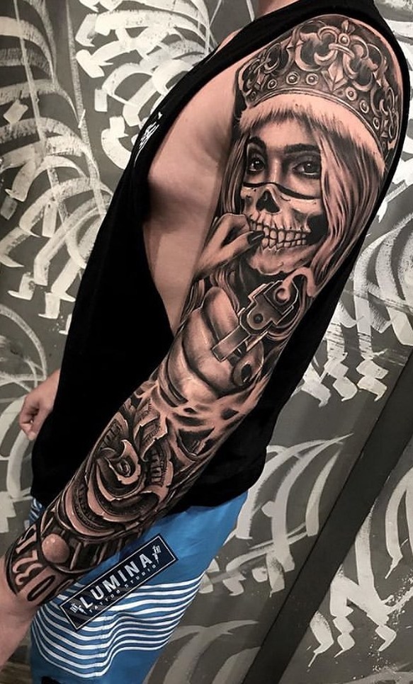 tatuaje brazo completo para hombre 50