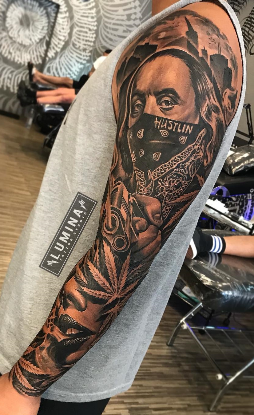 tatuaje brazo completo para hombre 61