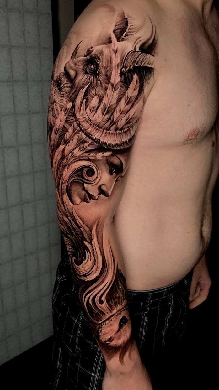 tatuaje brazo completo para hombre 62