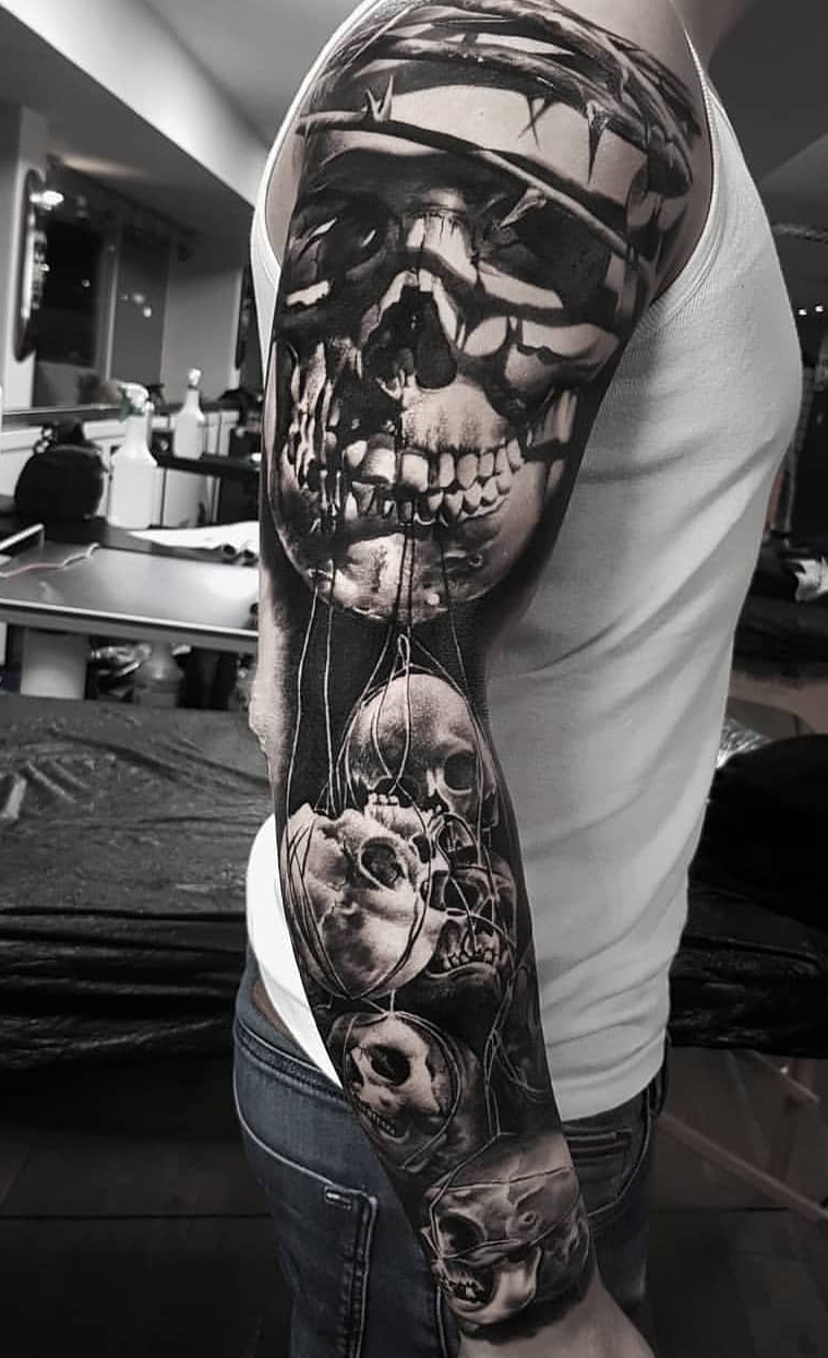 tatuaje brazo completo para hombre 64