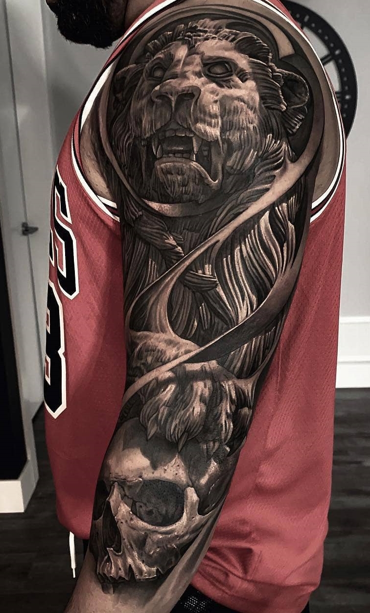 tatuaje brazo completo para hombre 67