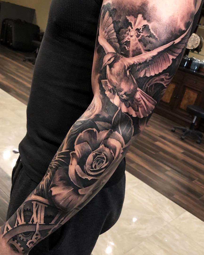 tatuaje brazo completo para hombre 71