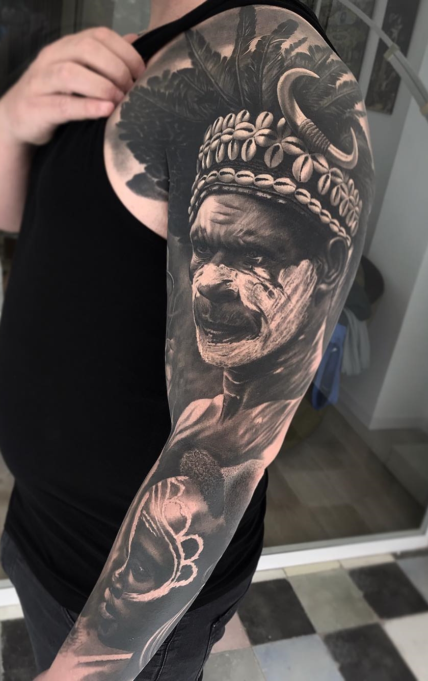 tatuaje brazo completo para hombre 72