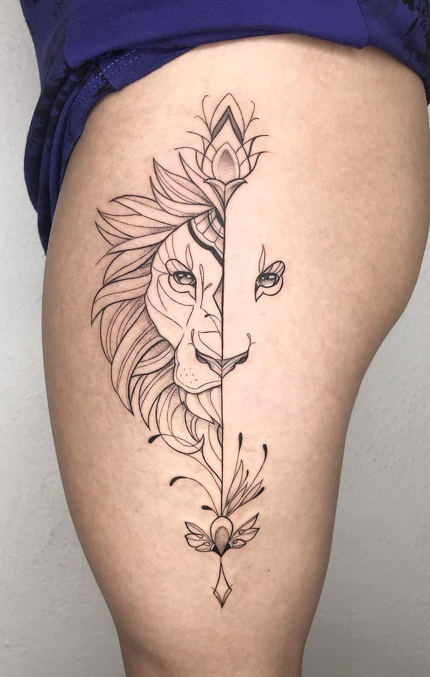 tatuaje en la pierna de mujer 11