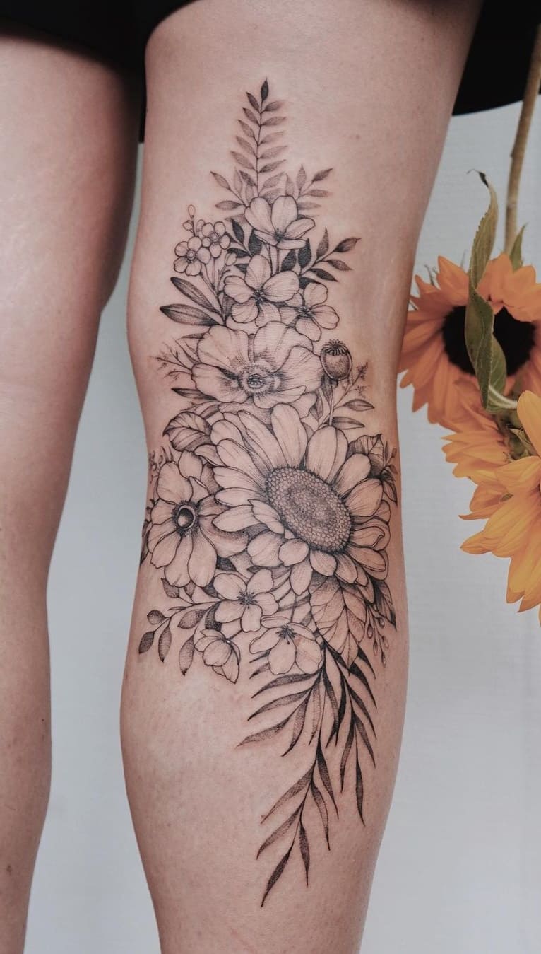 tatuaje en la pierna para mujer 12